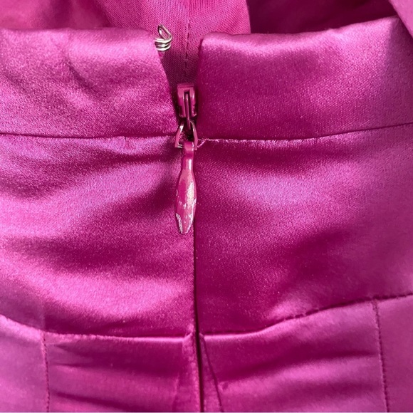 Moda International Pink 100% Silk Party Dress Halter Barbie Fit & Flare Size 2 - Picture 8 of 17